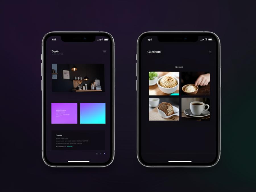 AI-built cafe website shown on two mobile phones